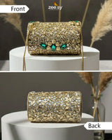 Bella Ferozah Leaf Clutch Bag - Zeesy Jewellery