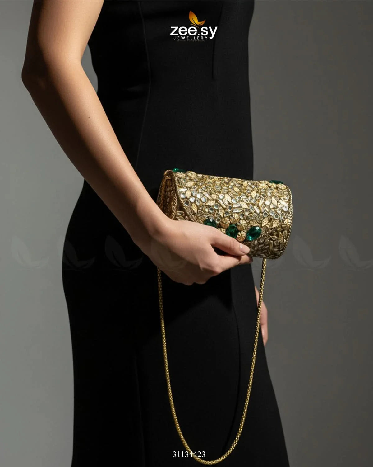 Bella Ferozah Leaf Clutch Bag - Zeesy Jewellery
