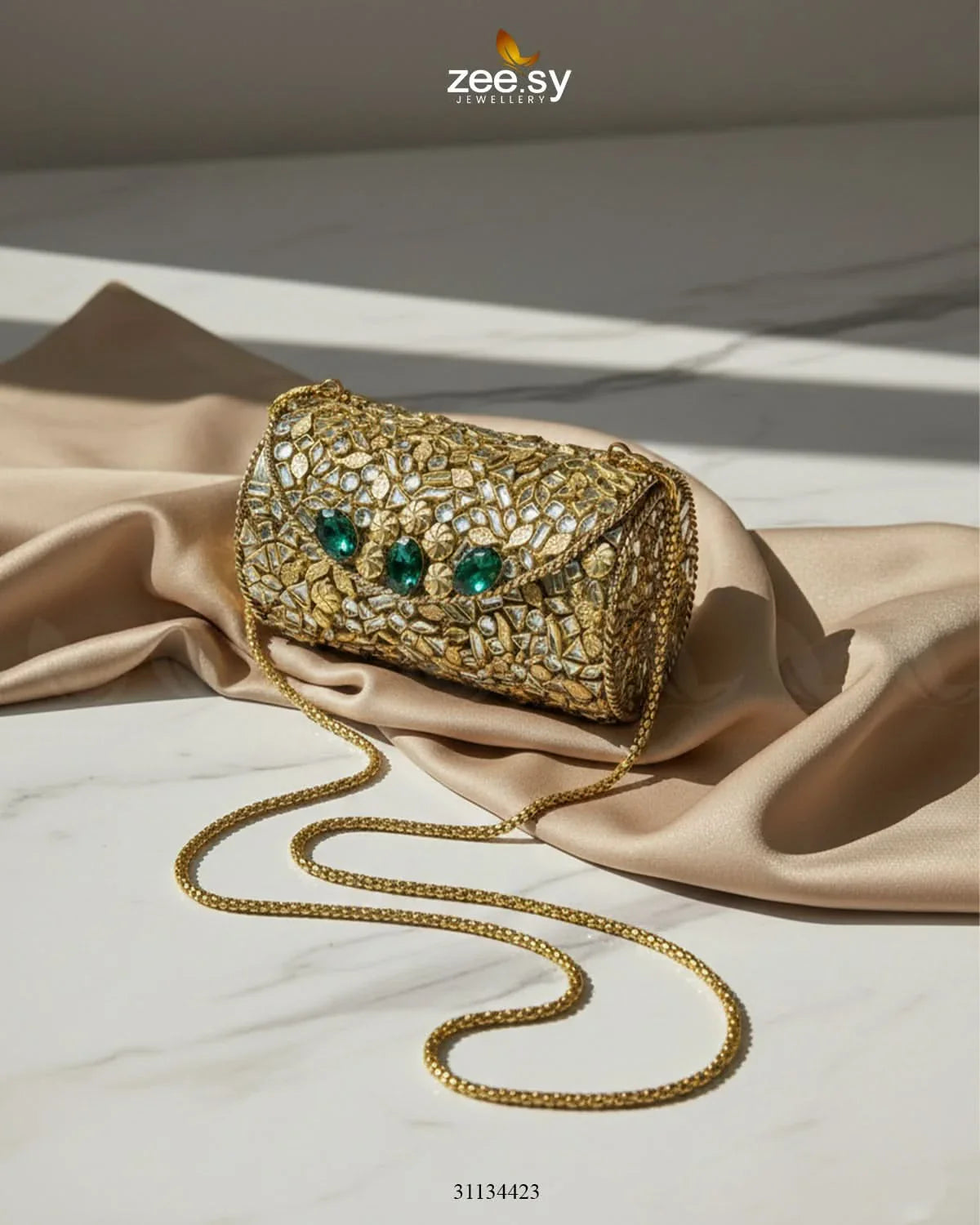 Bella Ferozah Leaf Clutch Bag - Zeesy Jewellery