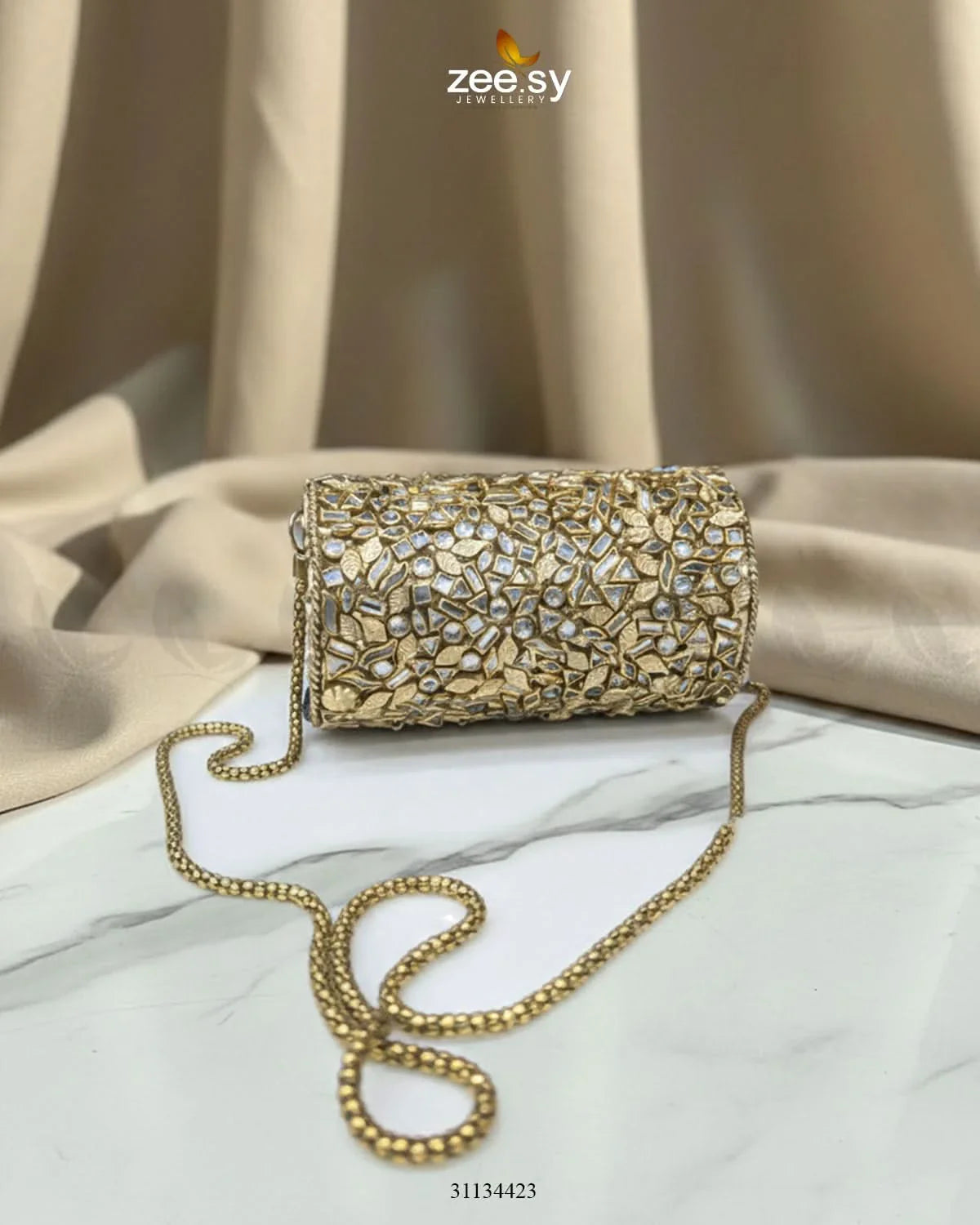 Bella Ferozah Leaf Clutch Bag - Zeesy Jewellery