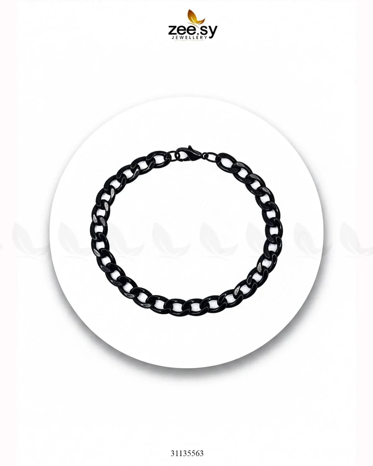 Empress Medium Chain Bracelet for Men Black - Zeesy Jewellery