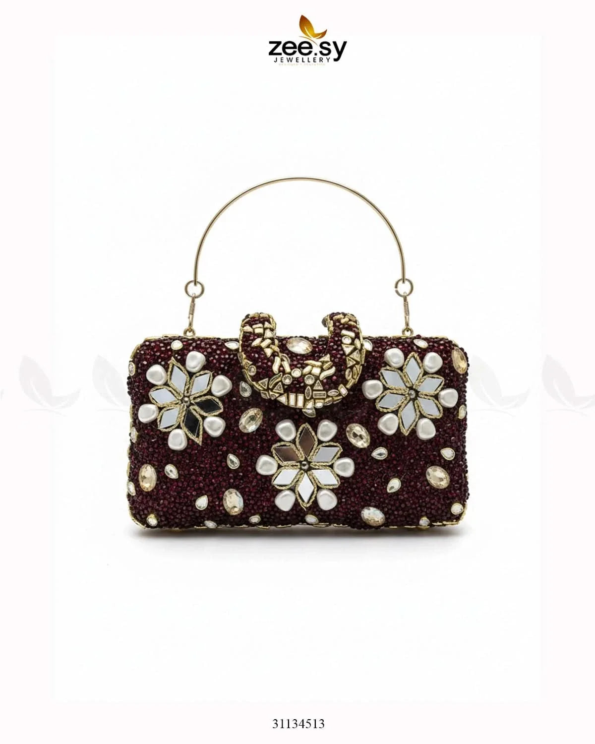 Elegant Ruby Crystal Clutch Bag - Zeesy Jewellery