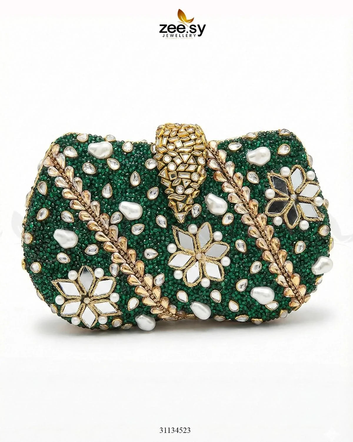 Emerald Baroque Pearl Clutch Bag - Zeesy Jewellery