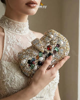 Gilded Embellished Kundan Clutch Bag - Zeesy Jewellery