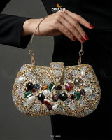 Gilded Embellished Kundan Clutch Bag - Zeesy Jewellery