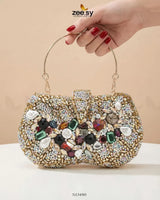 Gilded Embellished Kundan Clutch Bag - Zeesy Jewellery