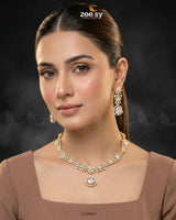 Golden Cocktail Stone Necklace Set