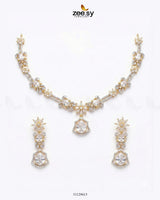 Golden Cocktail Stone Necklace Set