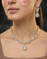 Golden Cocktail Stone Necklace Set