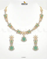 Golden Cocktail Stone Necklace Set