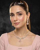 Golden Cocktail Stone Necklace Set