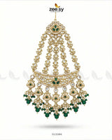 Bloom Pearl Bridal Jhumar Golden Green - Zeesy Jewellery