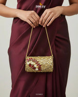 Midnight Reddish Kundan Clutch Bag - Zeesy Jewellery