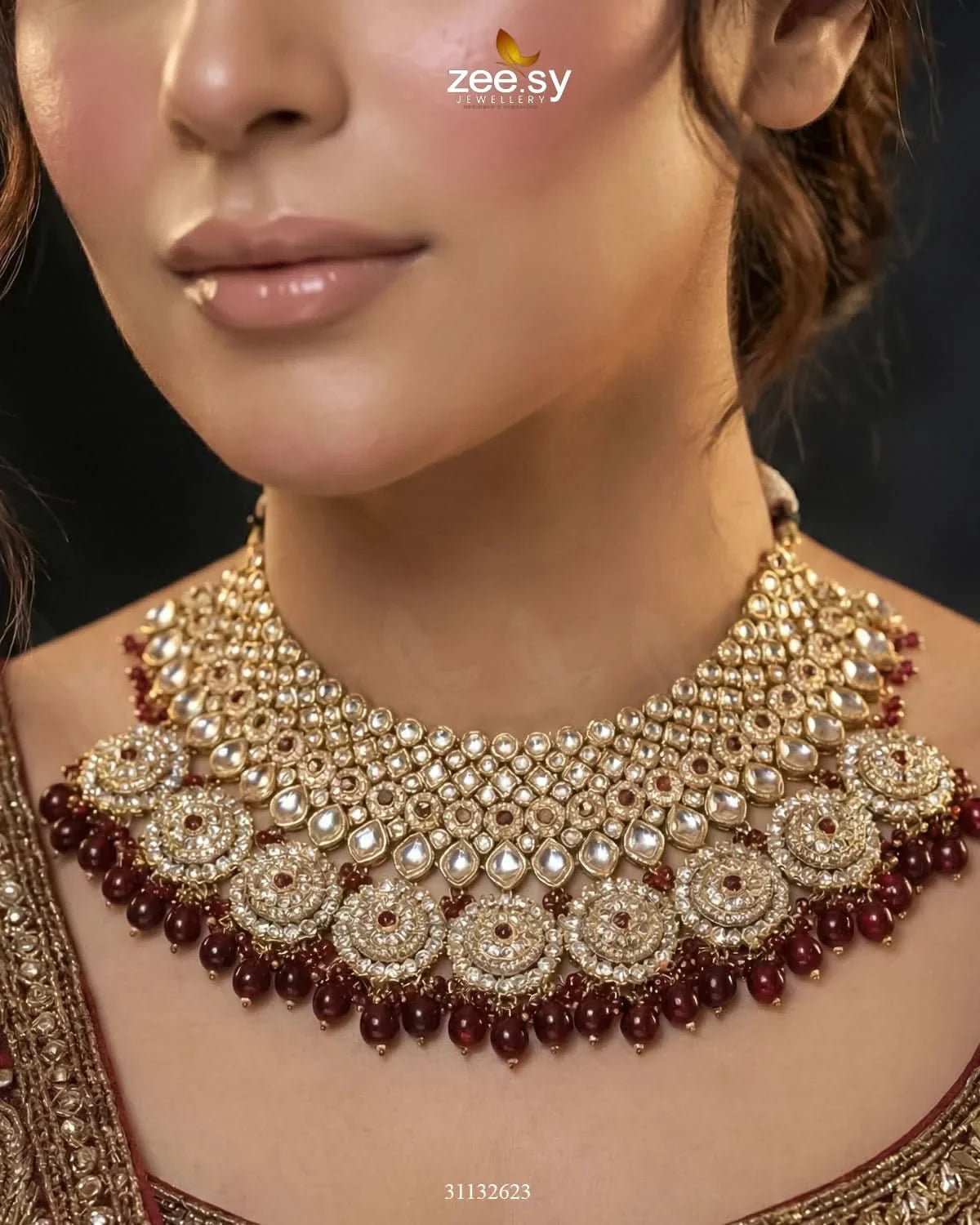 Royal Flower Kundan Bridal Set - Zeesy Jewellery