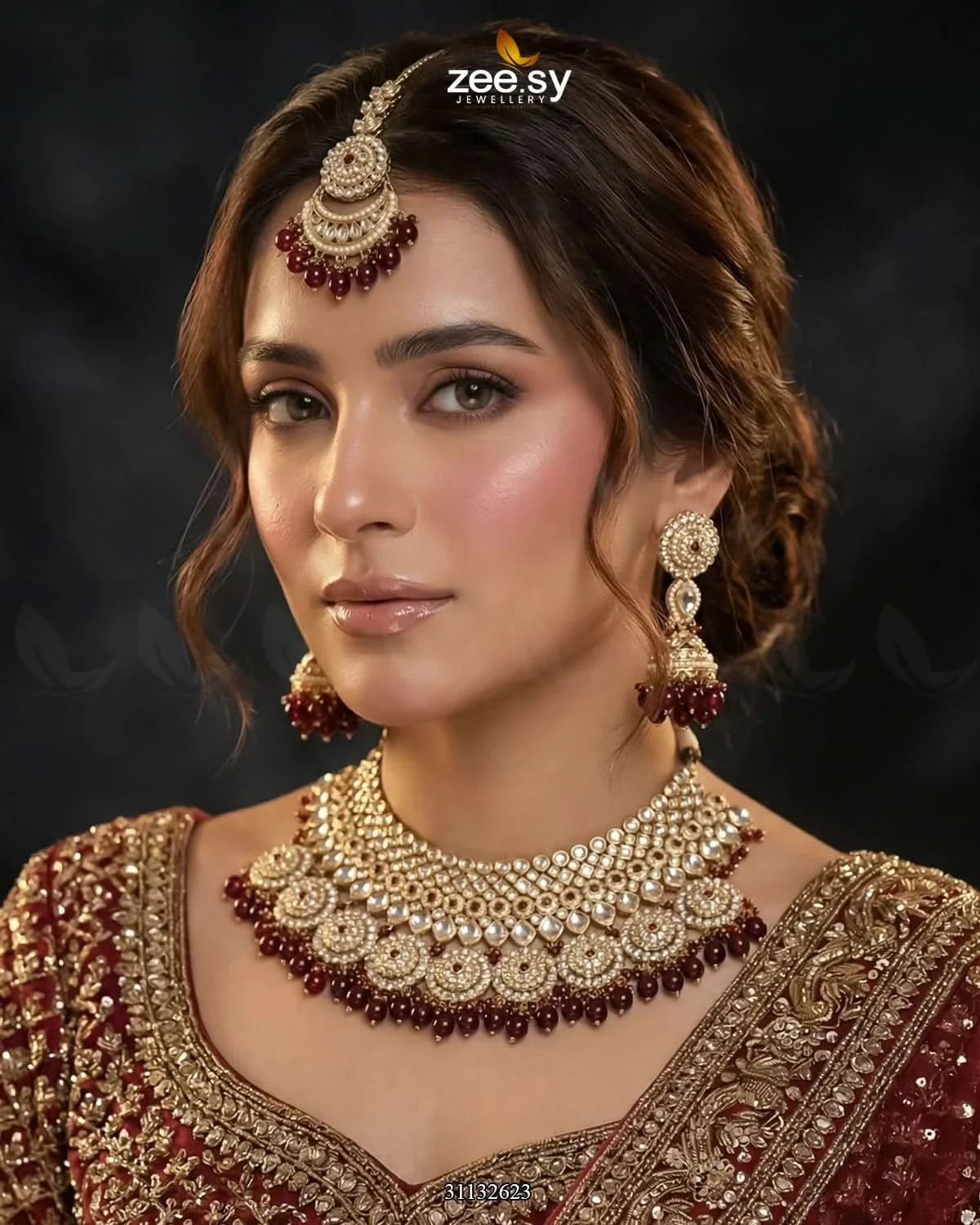 Royal Flower Kundan Bridal Set - Zeesy Jewellery
