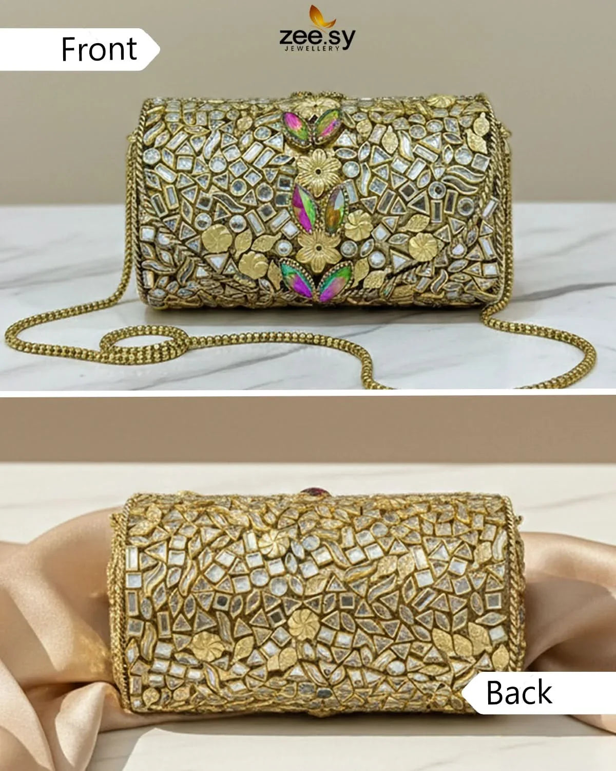 Royal Heritage Floral Clutch Bag - Zeesy Jewellery
