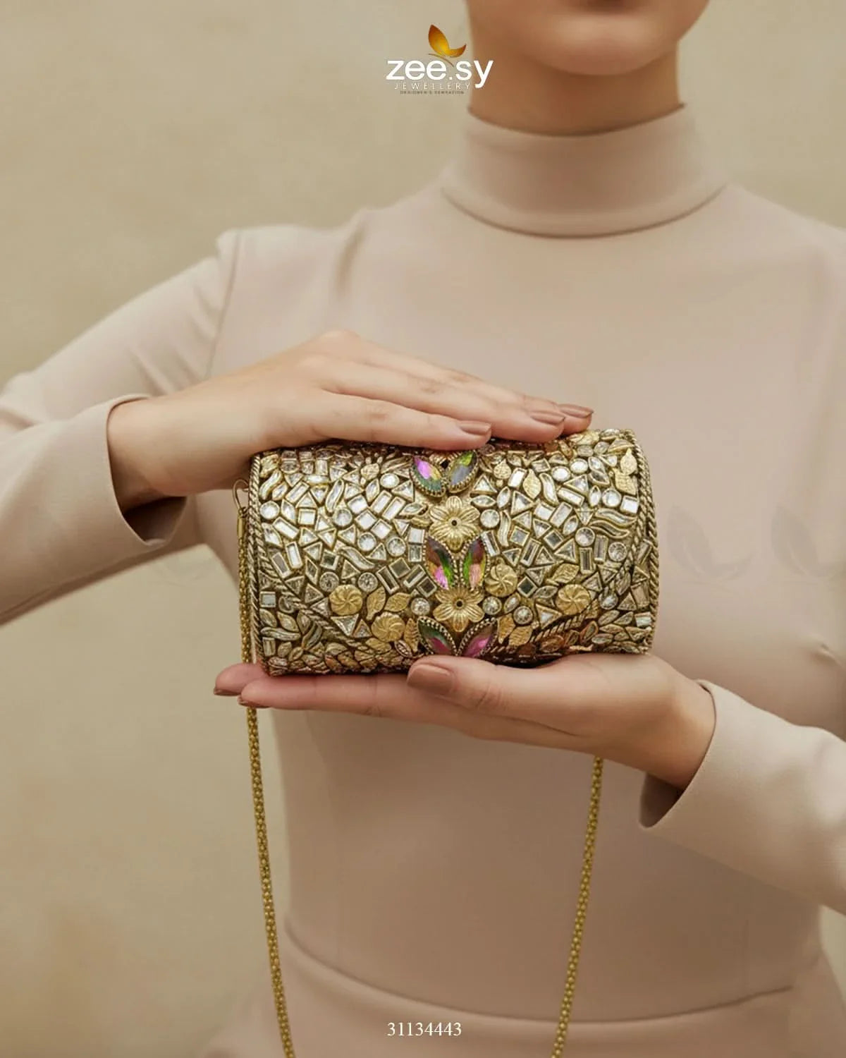 Royal Heritage Floral Clutch Bag - Zeesy Jewellery