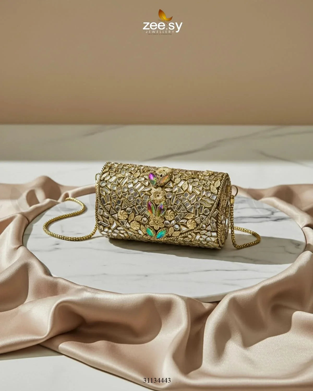 Royal Heritage Floral Clutch Bag - Zeesy Jewellery