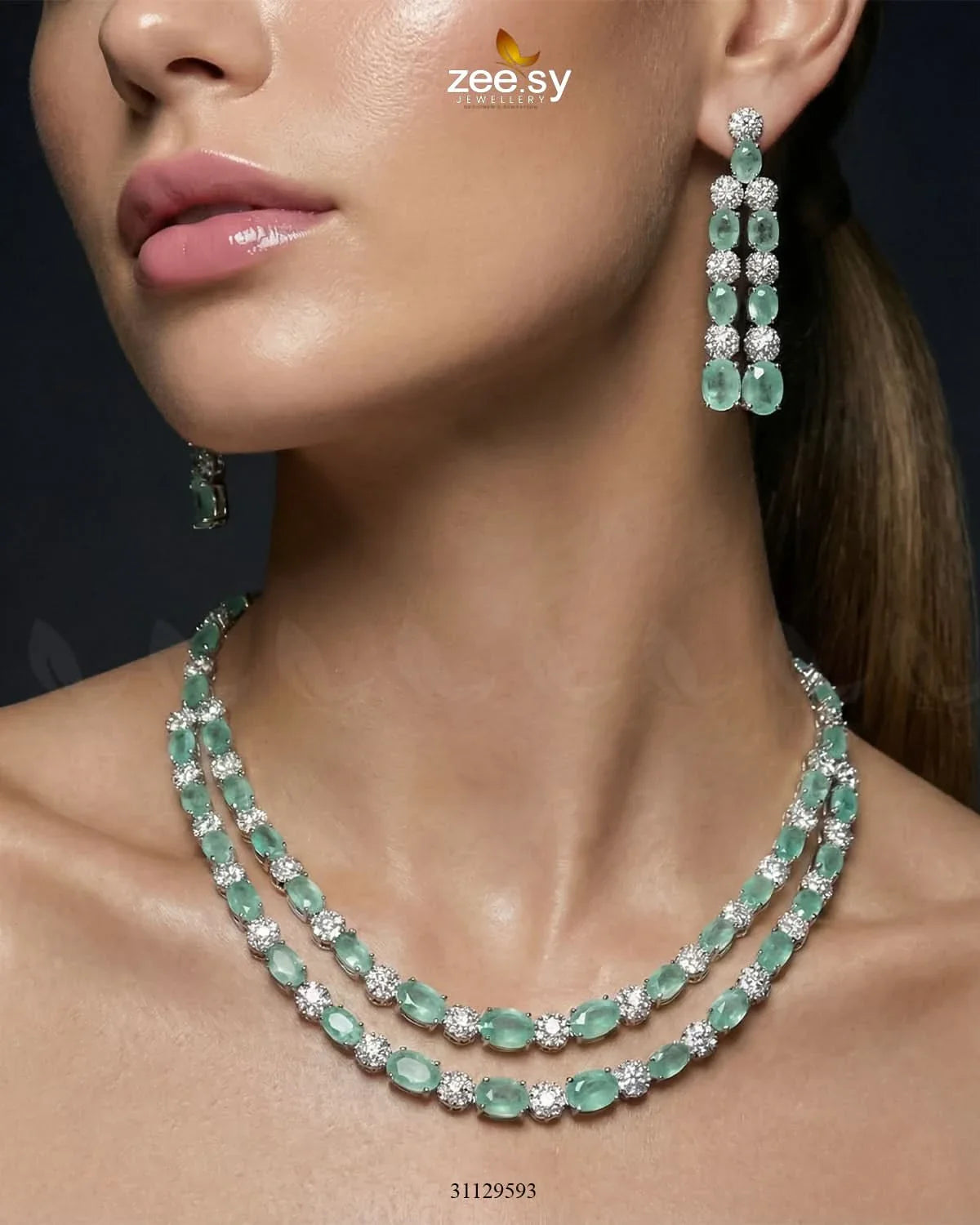 Silver Frost Glimmer Necklace Set - Zeesy Jewellery