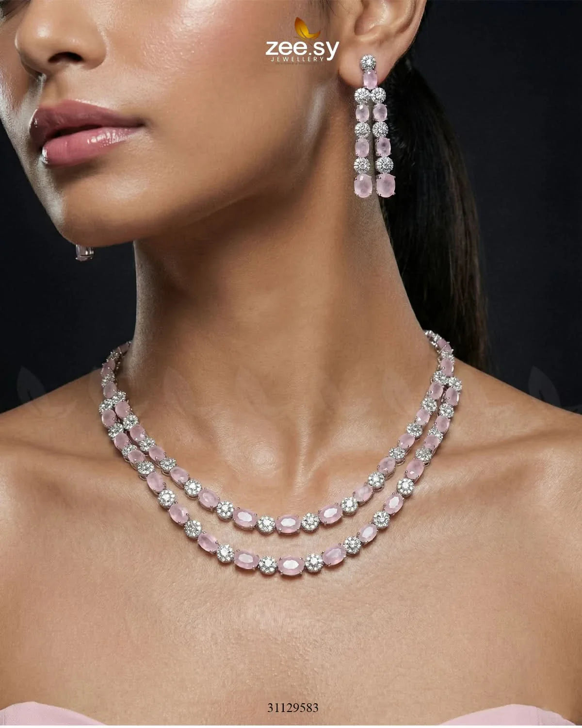 Silver Frost Glimmer Necklace Set - Zeesy Jewellery