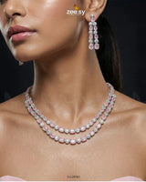 Silver Frost Glimmer Necklace Set - Zeesy Jewellery