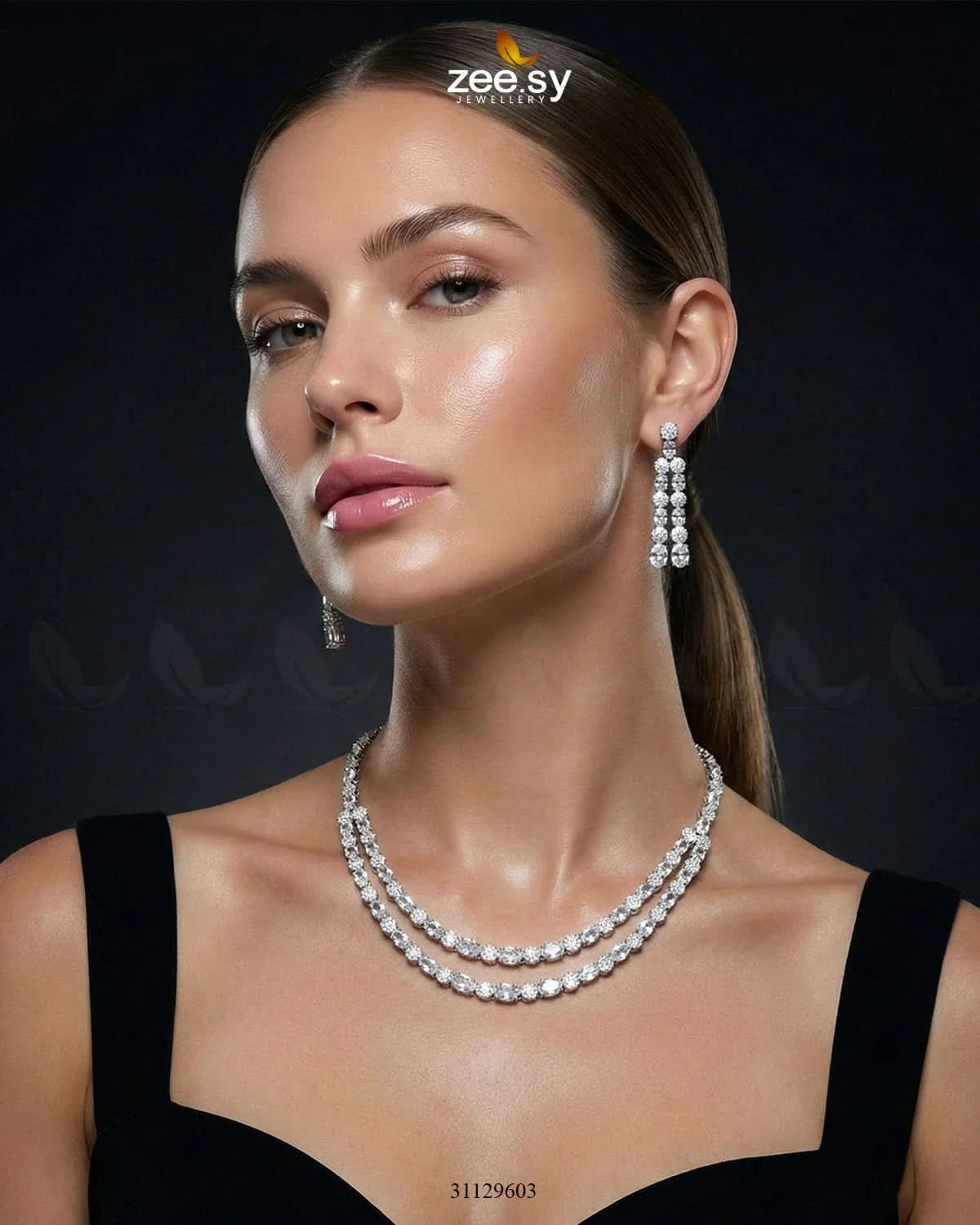 Silver Frost Glimmer Necklace Set - Zeesy Jewellery