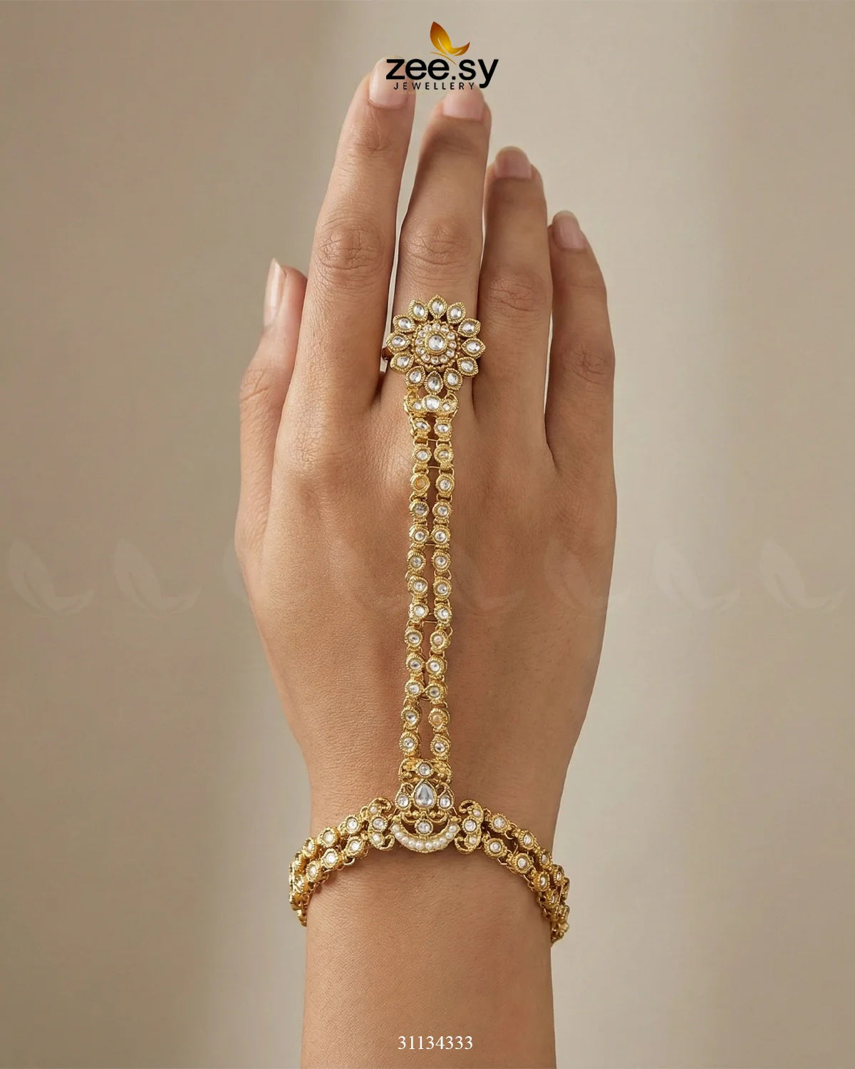 Zarmina Floral Kundan Anja Bracelet